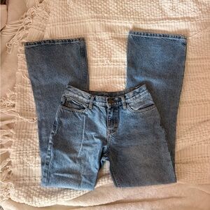 Brandy Melville Blue Women's Mid Rise Flare Jeans